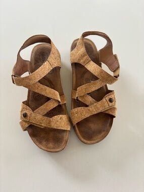 Taos Cork Strappy Comfort Sandals - Brown